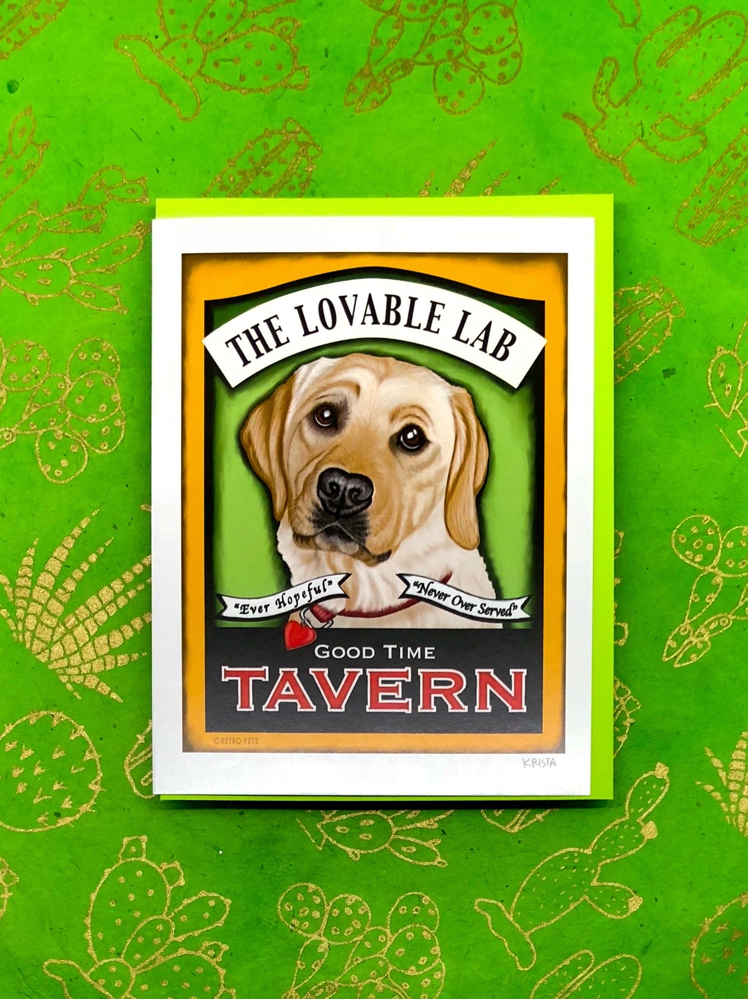 The Lovable Lab Good Time Tavern Pupper Card