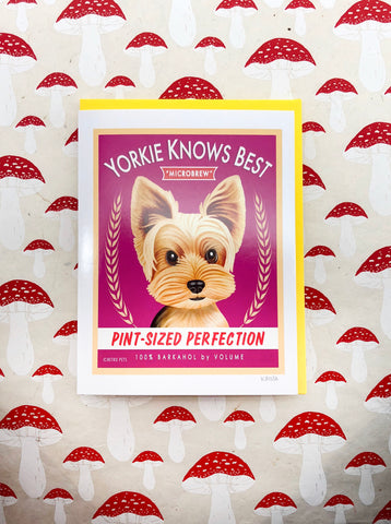 Yorkie Knows Best (MicroBrew) Pupper Card