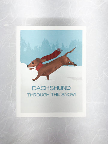 Dachshund Through the Snow Pupper Card