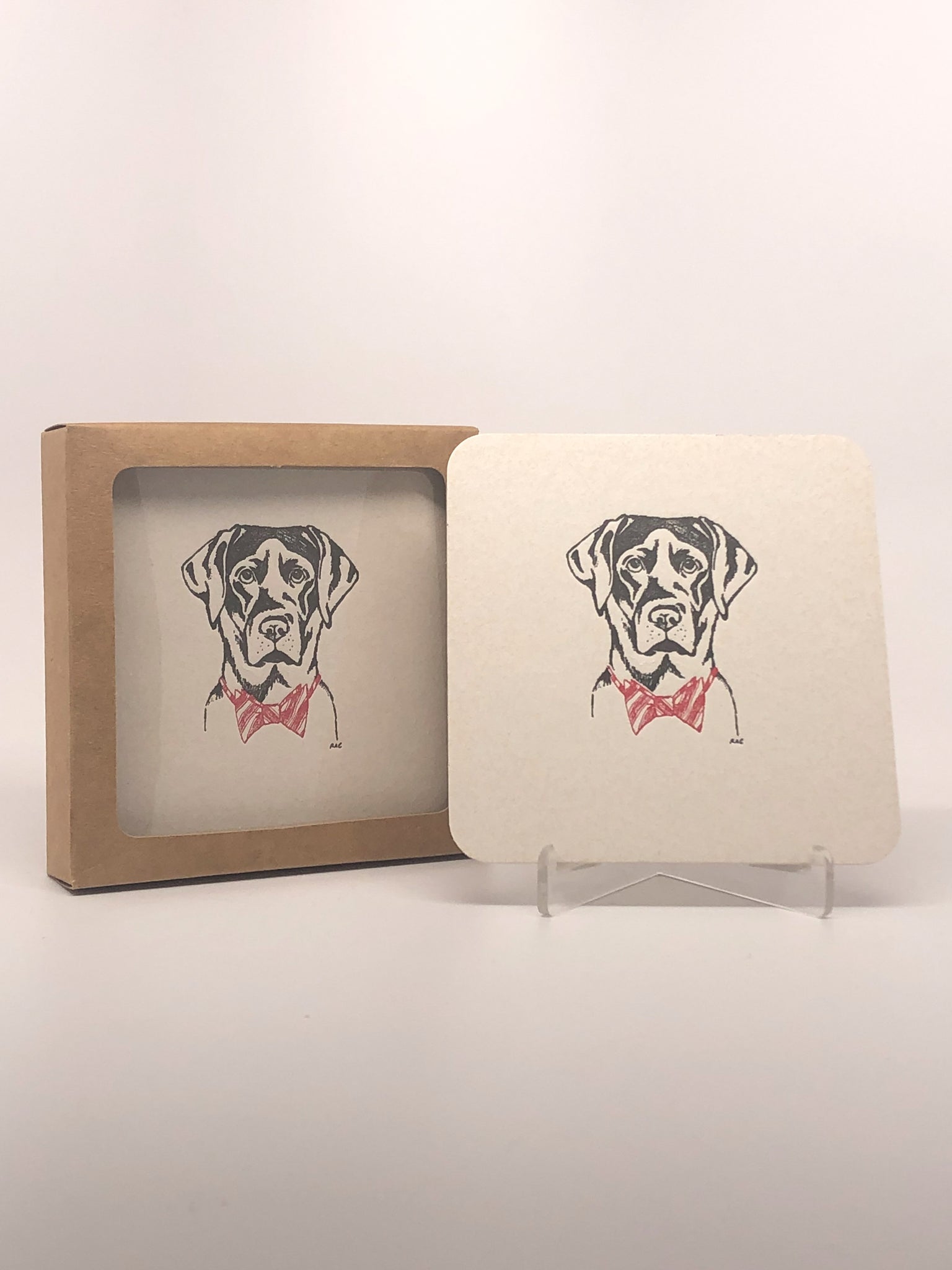 Red Bowtie Labrador Coaster